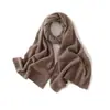 Cachemira Otoño e Invierno 2025 Nuevo Cuello de Punto Grueso de Color Sólido Elegante para Mujer Bufanda de Punto Extendida Cálida y de Moda