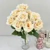 Flor de Rosa Artificial com 9 Cabeças, Rosa Diamante, Flor Artificial, Cascata de Parede de Rosas, Flor Falsa, Buquê de Flores de Seda, Salão de Cerimônia de Casamento