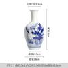 Jarrón de cerámica Jingdezhen, jarrón de cerámica con loto en relieve pintado a mano, adornos decorativos de cerámica, jarrón chino hidropónico