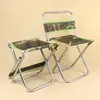 Taburete plegable de camuflaje con respaldo, taburete pequeño portátil con respaldo, silla pequeña para exteriores, taburete bajo para tren, taburete pequeño
