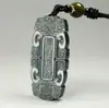Jade Hetian de Xinjiang Zafiro Verde Torre Primera Calidad Material Fino Cuatro Brazos Guanyin Colgante de Paisaje para Hombres y Mujeres Colgante de Jade