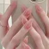 Manicura larga con estampado de leopardo, estilo de chica hot europea y americana, lujosa cadena de pedrería, uñas postizas portátiles puramente hechas a mano, piezas de uñas postizas iluminadoras