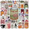 50 pegatinas de Halloween de dibujos animados de frascos de horror vintage para decorar agendas, fundas de teléfono DIY, botellas de agua, pegatinas de PVC transfronterizas