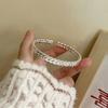 Pulseira Aberta Espiga de Trigo Feminina Jovem Prata 999 Banhada Nicho Orelha Segura Pulseira Ajustável Presente de Feriado