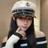 Gorra Pirata Octagonal para Mujer, Boina Versátil de Moda Estilo Punk Marinero para Primavera y Otoño, Nueva Gorra de Periódico que Hace que la Cara Parezca Más Pequeña