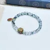 Pulsera de Cristal Blanco Natural, Suave y Versátil, Pulsera Hecha a Mano con Cuentas para Mujer, Regalo Sencillo y Exquisito, Joyería de Mano de Nicho de Lujo Ligero