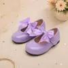 Zapatos Mary Jane multicolor con lazo para niñas, zapatos infantiles para fiestas navideñas y actuaciones, zapatos de princesa con velcro y suelas suaves