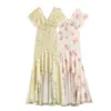 Atacado de roupas femininas transfronteiriço 2026 novo vestido longo floral de renda francesa com decote V justo ao corpo saia bodycon