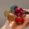 Coração da menina Tendão de borracha elástica de alta super fofo garotinha imitação de bola de cristal anel de cabelo high-end luz de luxo Internet celebridade corda
