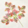 Folhas artificiais de cânfora, folhas de carvalho, folhas de carvalho nata, galhos falsos, folhas, plantas verdes pastorais, folhagem verde decorativa para paisagismo