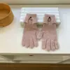 Guantes para Mujer Otoño e Invierno Estilo Nuevo Muñeca Extendida Guantes Cálidos Guantes de Punto de Color Sólido Simples