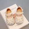 Zapatos de Moda Trendy para Niños 2025 Primavera y Otoño Nuevos Zapatos Pequeños de Cuero con Lazo de Lentejuelas para Niñas Zapatos de Salón
