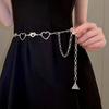 Cadena de Cintura Hueca con Forma de Corazón y Triángulo Transfronteriza Europea y Americana para Mujer, Cinturón de Viento de Alta Gama con Sentido de Internet, Joyería de Nicho con Viento Frío