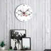 Relógio de Parede Redondo com Padrão de Caveira Colorido em Acrílico, Números Romanos Silenciosos, Estilo Industrial Criativo Casual