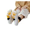 Calcetines de media pantorrilla para mujer de forro polar coral con garras de gato, calcetines para dormir sin pelusa, calcetines de confinamiento para el piso, engrosados para otoño e invierno