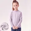 Camiseta interior de forro polar para niños, doble cara, top cálido para niños, ropa interior de manga larga para niñas y estudiantes, adecuada para otoño e invierno