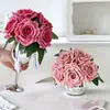Rosas Artificiais, Arranjos de Flores de Mesa de Jantar de Luxo Leve de Alta Qualidade, Enfeites Decorativos, Flores Artificiais, Buquês, Arranjos Florais, Entrega Transfronteiriça