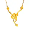 Nuevo Collar de Oro Arena Doble Corazón Una Flecha Diseño de Nicho Cadena para Clavícula de Amor de Gama Alta Joyería de Simulación Venta al por Mayor