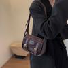 2024 Inverno novo saco de pano xadrez moda casual bolsa de ombro comutador simples crossbody pequeno quadrado bolsa retro bolsa feminina