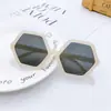 Óculos de sol infantis hexagonais transfronteiriços personalizados novos para meninos e meninas seis lados diamante anti-ultravioleta bebê moda espelho tendência