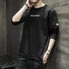 Camiseta de manga larga para hombre 2020 otoño e invierno para hombre Nueva tendencia ins casual cuello redondo camiseta de manga larga de color venta al por mayor para hombre