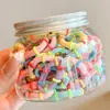 Gomas de Pelo de Colores para Niñas, Tamaño Pulgar, Alta Elasticidad, No Dañan el Cabello, Bandas Elásticas Enroscadas para Atar el Cabello, Accesorios para el Cabello de Bebé