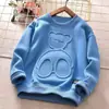 Moletom Infantil 2026 Primavera e Outono Nova Roupa de Menino Top Esportivo Desenho Animado Infantil Urso Embossado Suéter Tendência