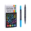 Pluma de Pincel de Gancho de Doble Punta Fruta Azul 12 Colores Marcador Especial para Pintura Artística Niños de Preescolar Niños Pintura al Óleo Pluma de Pincel de Gancho