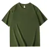 200g Xinjiang Long-staple Algodão Pesado Camiseta Masculina de Manga Curta Cor Sólida Verão Algodão Crewneck Base Camisa Solta Meia Manga