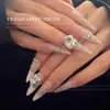 Diamantes Apilados de Circonita Premium, Diamantes Deslumbrantes para Uñas Artísticas, Bolas de Diamantes Apilados Transparentes Blancas Hechas a Mano, Decoraciones para Uñas Grandes Cuadradas de Huevo de Paloma Azúcar de Hielo