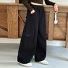 Calça Casual para Meninas Outono 2025 Nova Moda Elegante para Meninas Calça Cargo com Bolso Grande de Aba Calça de Perna Larga Calça para Crianças de Tamanho Médio e Grande