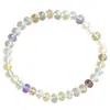 Jingyao Cuentas Naturales Facetadas Pulsera de Cristal Duobao Pulsera de Cristal de Cinco Colores Anillo Único Joyería de Moda Fresca