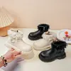 Botines Cortos de Lolita con Lazo Estilo Coreano para Niñas Modelo Otoño/Invierno 2026 Botines Cortos de Princesa con Adorno de Encaje Suela Suave para Niña Pequeña