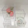 Caja Transparente con Tapa Abatible Caja de Embalaje Cuadrada Caja de Almacenamiento de Acrílico Grosor Extra Caja Cuadrada Moldeada por Inyección Caja Cuadrada para Exhibición de Micro-Paisajes