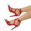 Sandalias de moda de tacón alto con hebilla puntiaguda de comercio exterior europeo y americano, para mujer, con tiras entrecruzadas y zapatillas wish supply