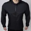 Nuevo Top Deportivo Casual de Protección Solar Fino con Cremallera y Capucha para Hombre