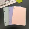 Núcleo de Recambio de Hojas Sueltas Multicolor de PP, Página Separadora de Clasificación de Información A5, Página Separadora de Clasificación de Información Translúcida.