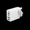 Carregador de nitreto de gálio PD65W 3USB2tipo-c cabeça de carregamento de celular multiportas adaptador padrão europeu e americano britânico 5V4A