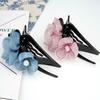Grampo de Cabelo Artesanal de Lã Juanyuan Acessórios de Cabelo com Pérolas Adereço de Cabeça com Temperamento Presilha de Cabelo de Cristal Presilha de Cabelo de Flor Presilha para Rabo de Cavalo Presilha Horizontal