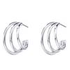 Pendientes de línea multicapa simples de moda Cao Shi, temperamento francés, elegantes, para uso diario, joyería de diseño geométrico