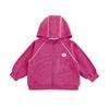 Jaqueta com Capuz Wuri Boo para Menina Outono Costela Bordada Etiqueta Solta Top Versátil Listra Refletiva