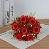 Flores Artificiales de Rosa Transfronterizas, Rosas Coreanas de 7 Cabezas Más Vendidas, Flores de Mano para Bodas, Decoración del Hogar, Adornos de Flores de Seda