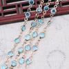 Yiwu Gold Ray cor cobre banhado a ouro DIY corrente de borda com strass azul adorno de cabeça antigo acessórios de cabelo B2520