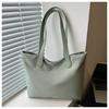 Bolsa Satchel de Ombro Tote Casual de Grande Capacidade Estilo Estrangeiro 2024 Nova Casual Cor Pura Tecido de Nylon Bolsa de Mão Bolsa Grande
