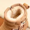 Botas de Neve Infantis Meninas Botas de Algodão 2026 Inverno Novo Sapatos de Algodão Botas de Algodão Grandes Menina Pequena Quente Mais Veludo Sapatos Infantis