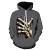 AliExpress Tendência Transfronteiriça Primavera e Outono Impressão Digital 3D Com Capuz Moletom Esportivo Casual Masculino