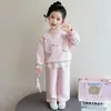 Conjunto de Otoño para Niña 2026 Nuevo Estilo Ropa de Otoño Infantil Elegante para Bebé Sudadera Casual de Dibujos Animados Conjunto Deportivo de Dos Piezas