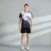 Traje de ropa de bádminton personalizado estampado para mujer, tops deportivos de manga corta, pantalones cortos, falda, ropa de competición para hombre, ropa de tenis de mesa