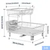 Escurridor de Platos de Cocina, Estante de Almacenamiento de Platos, Escurridor Multifuncional para Platos y Palillos del Hogar, Caja de Almacenamiento de Vajilla de Doble Capa
