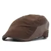 Sombrero de Algodón Casual para Hombre de Primavera y Verano Gorra con Etiqueta Gorra Delantera Sombrero de Sol para Exteriores Boina de Moda